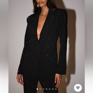 MESHKI Rhett Square Diamante Black Jacket XXS